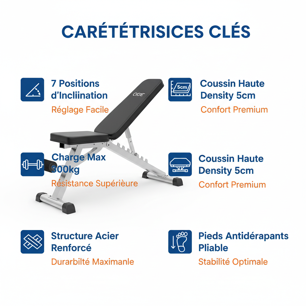 Caractéristiques banc de musculation